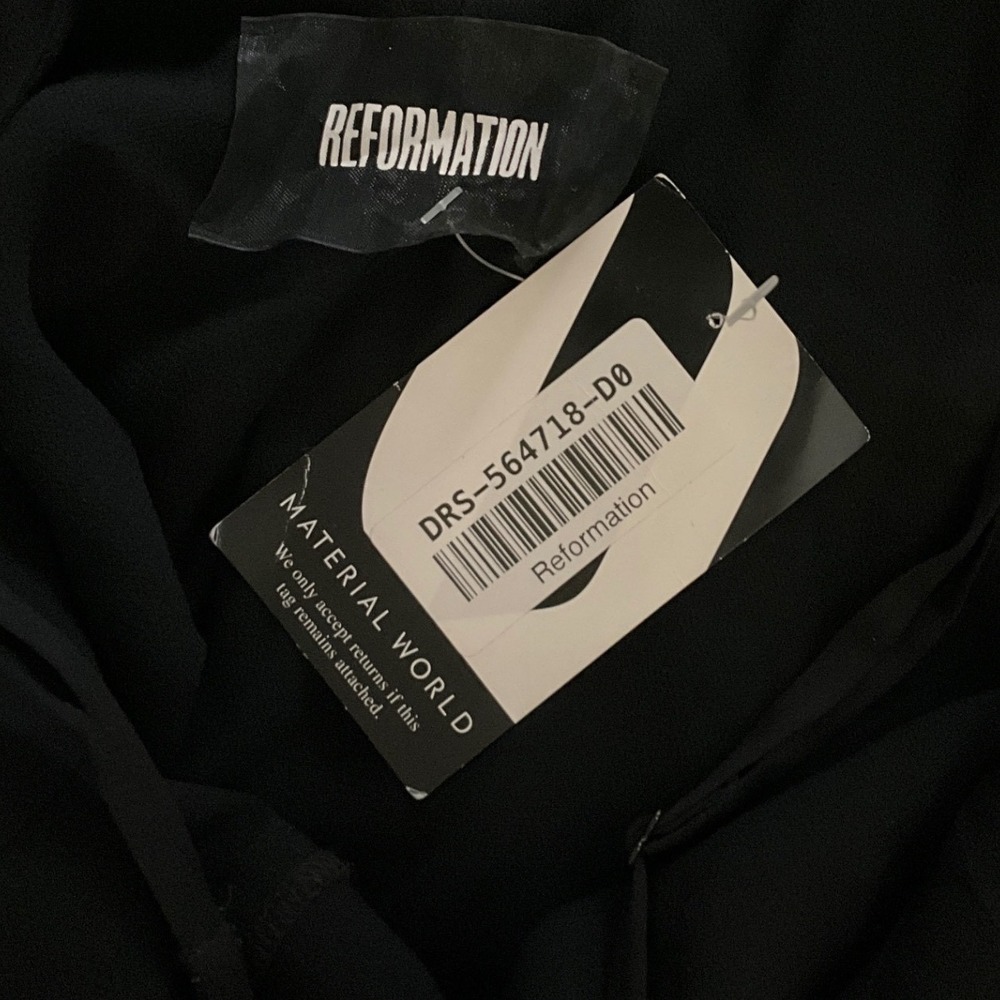 Reformation Black Floral Maxi Dress Open Back Slit Formal Evening Size S NWT - Picture 12 of 15